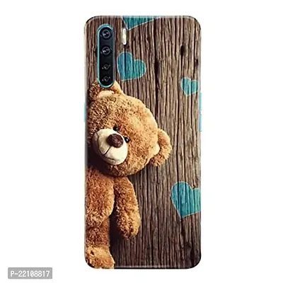 Dugvio Wooden Love Theme Designer Hard Back Case Cover for Oppo F15 (Multicolor)-thumb0