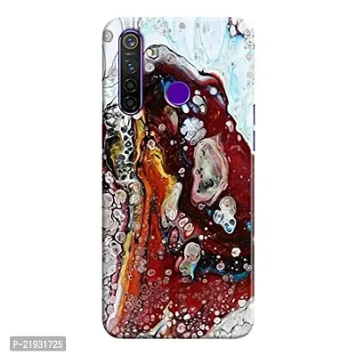 Dugvio? Polycarbonate Printed Hard Back Case Cover for Realme 5 Pro (White Marble)