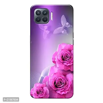 Dugvio? Poly Carbonate Back Cover Case for Oppo F17 - Butterfuly with Red Rose