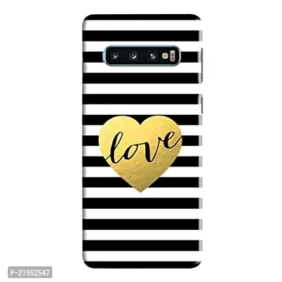 Dugvio? Polycarbonate Printed Hard Back Case Cover for Samsung Galaxy S10 / Samsung S10 (Love Heart with Black Texture)-thumb0