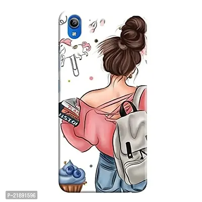 Dugvio Polycarbonate Printed Colorful Cute Girl with Reading Books Designer Hard Back Case Cover for Vivo Y1S (Multicolor)