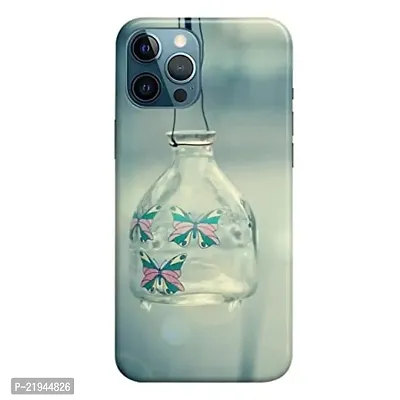 Dugvio? Polycarbonate Printed Hard Back Case Cover for iPhone 12 Pro Max (Butterfly in Bottle)