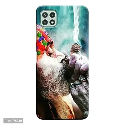 Dugvio? Printed Designer Matt Finish Hard Back Cover Case for Samsung Galaxy A22 (5G) - Lord Shiva chillam Effect-thumb0