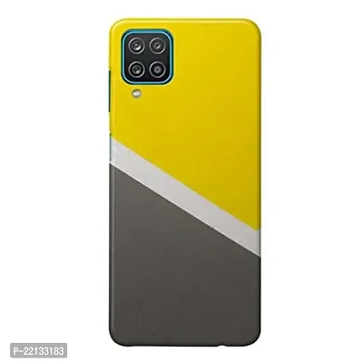 Dugvio? Printed Hard Back Case Cover Compatible for Samsung Galaxy M32 4G - Yellow and Grey Border (Multicolor)-thumb0