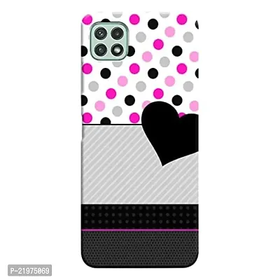 Dugvio? Printed Designer Matt Finish Hard Back Cover Case for Samsung Galaxy A22 (5G) - Love Heart Pattern
