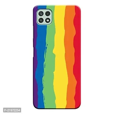 Dugvio? Printed Designer Matt Finish Hard Back Cover Case for Samsung Galaxy A22 (5G) - Rainbow