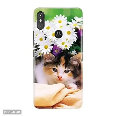 Dugvio? Polycarbonate Printed Hard Back Case Cover for Motorola Moto One Power (Sweet cat)