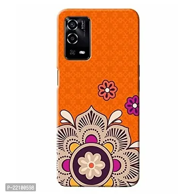 Dugvio? Printed Hard Back Cover Case for Oppo A55 (5G) / Oppo A16 (5G) / Oppo A53S 5G - Orange Rangoli Art