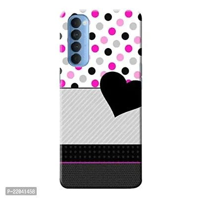 Dugvio? Printed Designer Matt Finish Hard Back Cover Case for Oppo Reno 4 Pro - Love Heart Pattern-thumb0