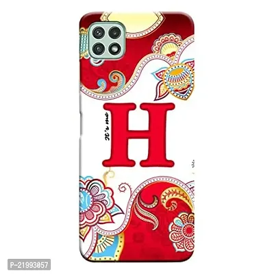Dugvio? Printed Designer Matt Finish Hard Back Cover Case for Samsung Galaxy A22 (5G) - Its Me H Alphabet