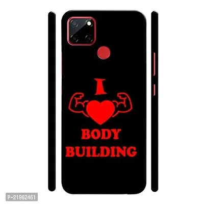 Dugvio? Poly Carbonate Back Cover Case for Realme C12 / C15 / Reame Narzo 20 - I Love Body Building