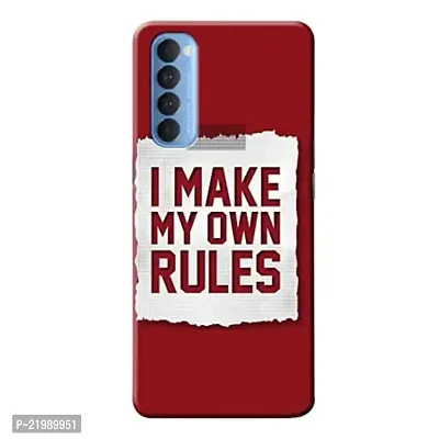 Dugvio? Printed Designer Back Cover Case for Oppo Reno 4 Pro - I Make My Own Rules-thumb0