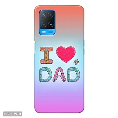Dugvio? Poly Carbonate Back Cover Case for Oppo A54 / CPH2239 / Oppo A54 (5G) - I Love Dad Pink-thumb0