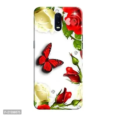 Dugvio? Printed Designer Back Cover Case for Oppo R17 - Red Rose with Butterfly
