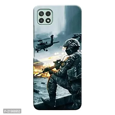 Dugvio? Printed Designer Matt Finish Hard Back Cover Case for Samsung Galaxy A22 (5G) - Army, Force