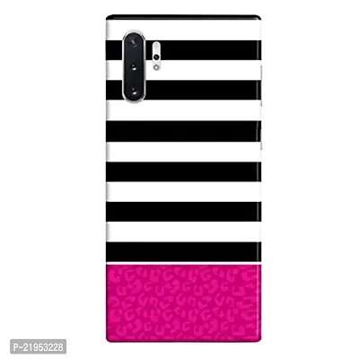 Dugvio? Polycarbonate Printed Hard Back Case Cover for Samsung Galaxy Note 10 Plus/Samsung Note 10 Pro (Pink and Black line)