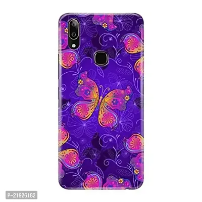 Dugvio? Polycarbonate Printed Hard Back Case Cover for Vivo V9 Pro (Purple Butterfly)-thumb0