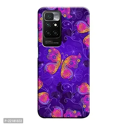 Dugvio? Printed Hard Back Cover Case for Xiaomi Redmi 10 Prime - Purple Butterfly