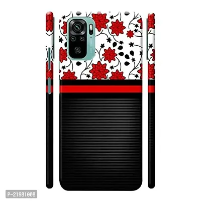 Dugvio? Printed Designer Matt Finish Hard Back Cover Case for Xiaomi Redmi Note 10 / Redmi Note 10S - Floral and Line Border
