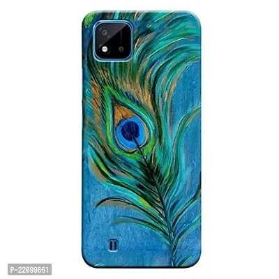 Dugvio? Printed Matt Finish Back Case Cover for Realme C20 / Realme C20A / Realme C11 (2021) (Peacock Feather, Mor Pankh)-thumb0