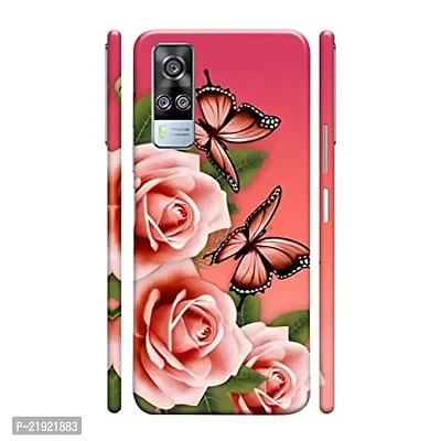 Dugvio? Polycarbonate Printed Hard Back Case Cover for Vivo Y51 / Vivo Y51 (2020) (Flowers with Butterfly)