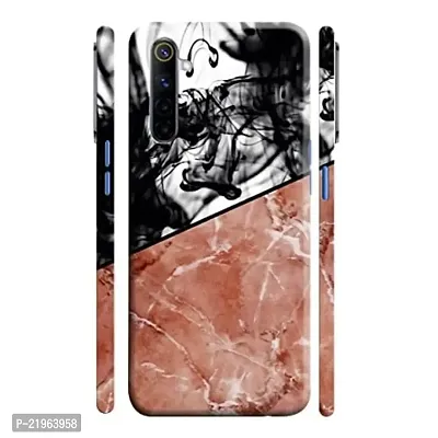 Dugvio? Poly Carbonate Back Cover Case for Realme 6 / Realme 6i - Smoke Effect with Marble-thumb0