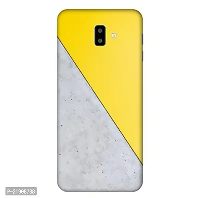 Dugvio? Polycarbonate Printed Hard Back Case Cover for Samsung Galaxy J6 Plus/Samsung J6 + / SM-J610FN/DS (Yellow and Grey Design)