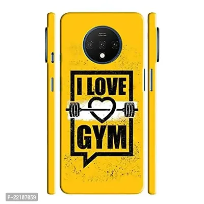 Dugvio? Printed Designer Hard Back Case Cover for OnePlus 7T (I Love Gym Quotes)
