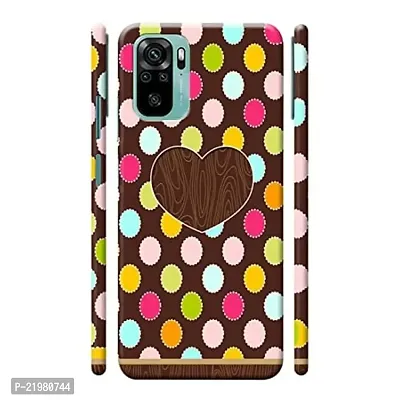 Dugvio? Printed Designer Matt Finish Hard Back Cover Case for Xiaomi Redmi Note 10 / Redmi Note 10S - Yellow and Pink with Heart Art