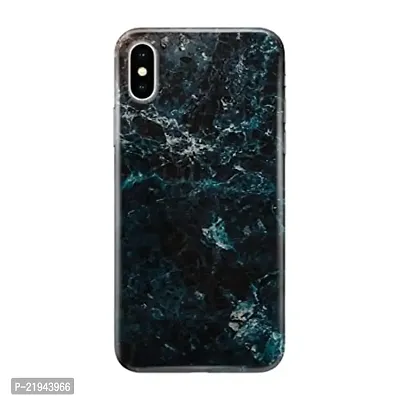 Dugvio? Polycarbonate Printed Hard Back Case Cover for iPhone X (Dark Marble)