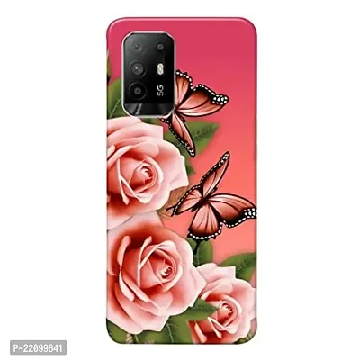 Dugvio? Printed Matt Finish Back Case Cover for Oppo F19 Pro + 5G (Rose Flower, Butterfly, Red Rose)
