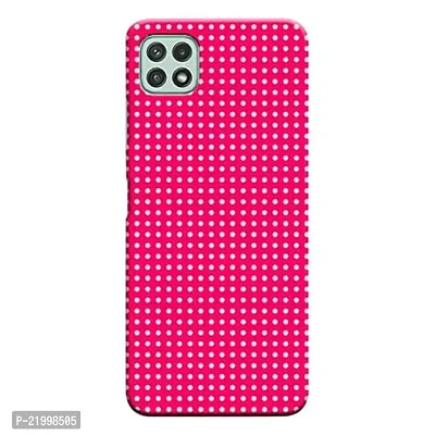 Dugvio? Printed Designer Matt Finish Hard Back Cover Case for Samsung Galaxy A22 (5G) - Pink Dotted Art
