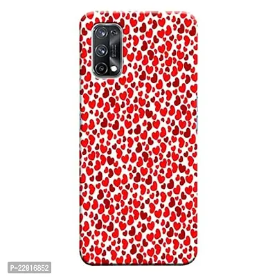 Dugvio? Printed Designer Matt Finish Hard Back Cover Case for Realme X7 - Red Dil Love