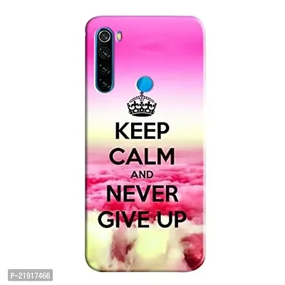 Dugvio? Polycarbonate Printed Hard Back Case Cover for Xiaomi Redmi Note 8 (Keep Calm and Never give up)