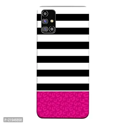 Dugvio? Polycarbonate Printed Hard Back Case Cover for Samsung Galaxy M31S / Samsung M31S (Pink and Black line)
