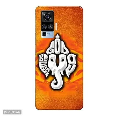 Dugvio Polycarbonate Printed Colorful Lord Ganesha, Jai Ganesha Designer Hard Back Case Cover for Vivo X50 (Multicolor)