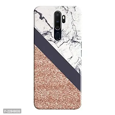 Dugvio? Printed Designer Matt Finish Hard Back Cover Case for Oppo A9 2020 / Oppo A5 2020 - Glitter and Marble Effect