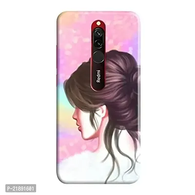 Dugvio Polycarbonate Printed Colorful Cute Girl, Simple Girl Designer Hard Back Case Cover for Xiaomi Redmi 8 / Redmi 8 (Multicolor)