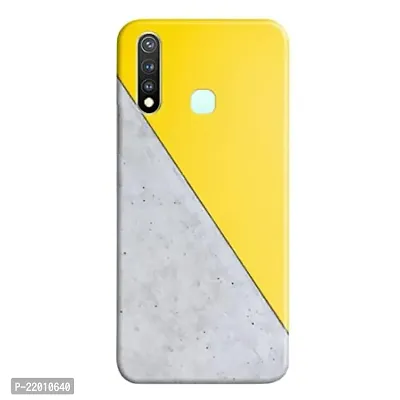 Dugvio? Printed Designer Hard Back Case Cover for Vivo U20  Vivo Y19 (Yellow and Grey Design)
