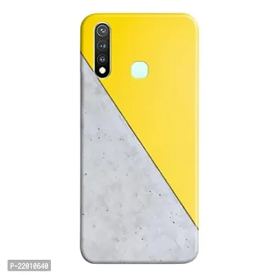 Dugvio? Printed Designer Hard Back Case Cover for Vivo U20  Vivo Y19 (Yellow and Grey Design)-thumb0