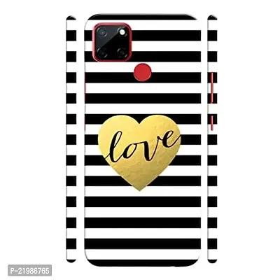 Dugvio? Printed Designer Back Cover Case for Realme C12 / C15 / Reame Narzo 20 - Love Heart with Black Texture