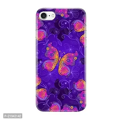 Dugvio? Polycarbonate Printed Hard Back Case Cover for iPhone 8 (Purple Butterfly)