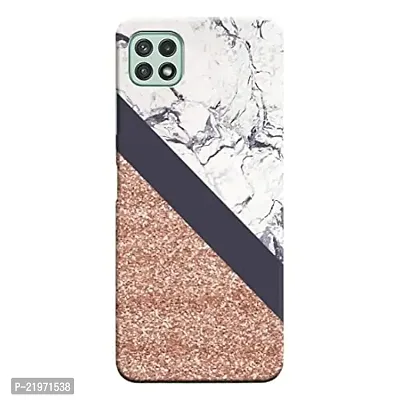 Dugvio? Printed Designer Matt Finish Hard Back Cover Case for Samsung Galaxy A22 (5G) - Glitter and Marble Effect