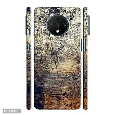 Dugvio? Printed Matt Finish Hard Back Case Cover for OnePlus 7T - Brown Wooden Art (Multicolor)-thumb0
