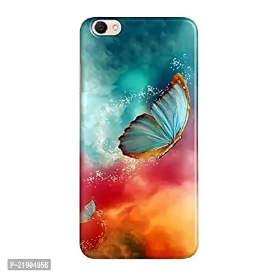 Dugvio? Polycarbonate Printed Colorful Butterfly Painting Art Designer Hard Back Case Cover for Vivo V5 Plus (Multicolor)