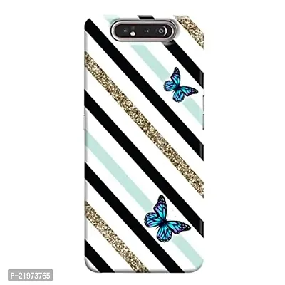 Dugvio? Printed Designer Back Case Cover for Samsung Galaxy A80 / Samsung A90 (Glitter Effect with butterfuly)