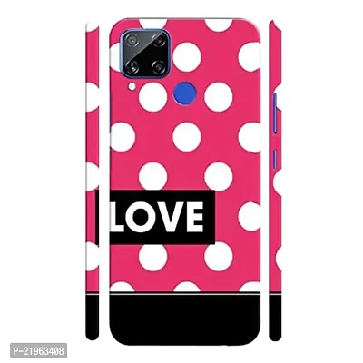 Dugvio? Poly Carbonate Back Cover Case for Realme C15 - Pink Love dot