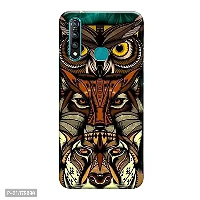 Dugvio? Polycarbonate Printed Colorful Angry Animals, Abstract Patter, Angry Owl Designer Hard Back Case Cover for Vivo Z1 Pro (Multicolor)-thumb0