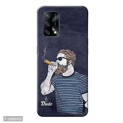 Dugvio? Printed Matt Finish Hard Back Case Cover for Oppo A74 (5G) (Smoking Man Dude Style)