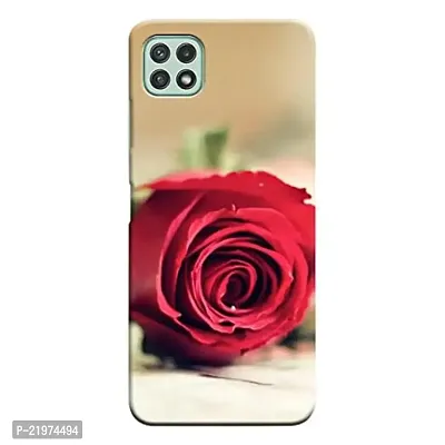 Dugvio? Printed Designer Matt Finish Hard Back Cover Case for Samsung Galaxy A22 (5G) - Red Rose-thumb0
